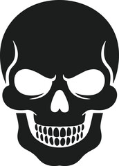 Evil Skull Silhouette – Dark Halloween Vector Illustration