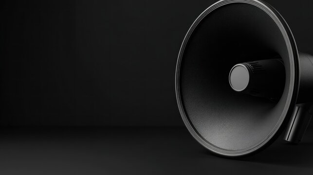 Black megaphone on dark background (8)
