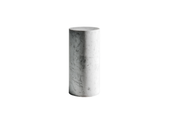 A concrete cylinder standing upright, isolated on transparent background