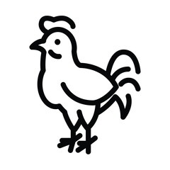 rooster outline icon vector design good for web or mobile app