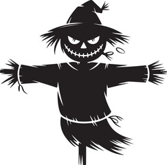 Creepy scarecrow silhouette vector illustration design