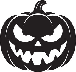Evil jack o lantern silhouette vector illustration design