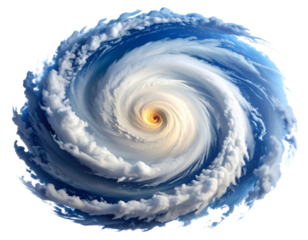 3D Spinning Hurricane Cyclone Illustration, isolated on a transparent background.
