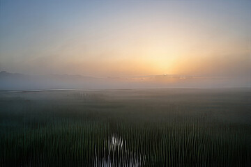 Obraz premium sunrise over the lake