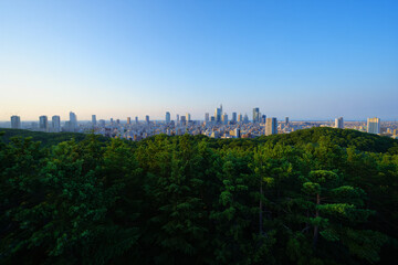 Obraz premium sunset in the city