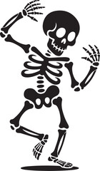 Skeleton dancing silhouette vector illustration design