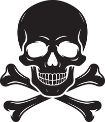 Skull with crossbones silhouette vector illustration design
