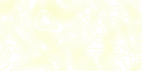 topographic map illustration showing yellow contour lines on a white background, creating an abstract and organic pattern design element