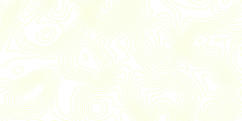 Fototapeta premium topographic map illustration showing yellow contour lines on a white background, creating an abstract and organic pattern design element