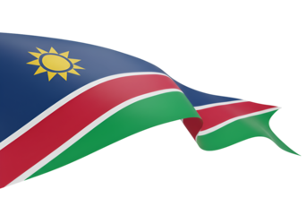 3D Render Of The Namibian Flag Waving In A Transparent Background