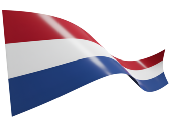 3D Render Of The Netherlands Flag Isolated Against A Transparent Background