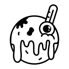 A drawing style icon depicting global warming