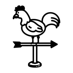 A doodle style icon showing weathercock
