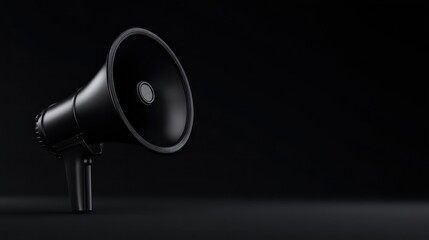 Black megaphone on dark background (12)
