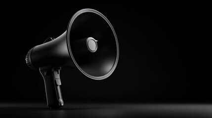Black megaphone on a dark background (2)