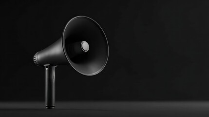 Black megaphone on dark background (6)