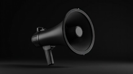 Black megaphone on dark background (5)