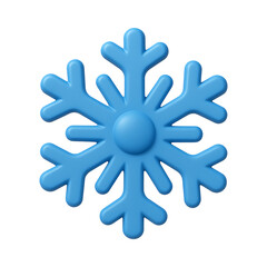 Obraz premium Winter 3D Snowflake Symbol Isolated on a Transparent Background