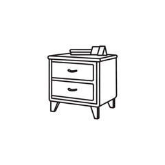  Nightstand Furniture Continuous line draw Full length single line animation.