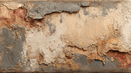 Obraz premium Textured abstract wall surface with peeling paint and earthy colors for background design