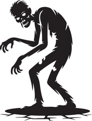 Fototapeta premium Zombie walking silhouette vector illustration design