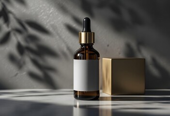 Essential Oil Dropper Bottle in Dark Lighting – Luxury Scene