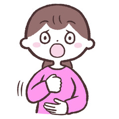 Obraz premium 納得する女性のイラスト