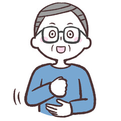 	納得するシニア男性のイラスト