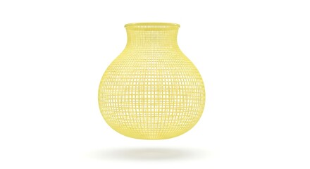 Artistic Woven Yellow Vase Decorative Accent for Home and Table Centerpiece