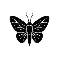 Obraz premium Butterfly black icon on transparent background silhouette