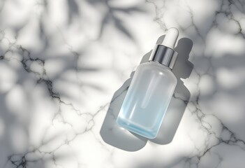 Skincare Dropper Bottle on Marble Background – Minimalist Style
