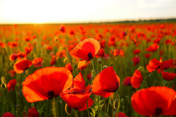 Obraz premium red poppy field