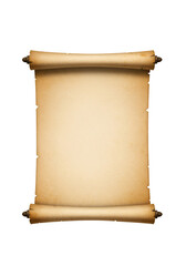 Illustration of Rolled Vintage Parchment Scroll With Transparent Background