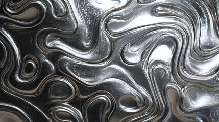 Liquid mercury texture with smooth, reflective metallic swirls