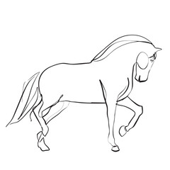 Chinese New Year 2026, the year of the Horse, red and gold line art characters, simple hand-drawn Asian elements with craft (Chinese translation: Happy Chinese New Year 2026, year of the Horse)