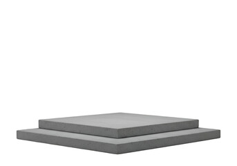 Isolated Gray Concrete Podium Stage Illustration with Transparent Background