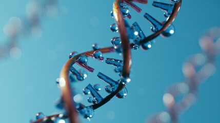 DNA Molecule Genetics Biology Science Structure Helix Blue Liquid Laboratory Chemistry Research Medical Biotechnology Organic Cell Life Atom Evolution Nucleotides Genome Health Technology