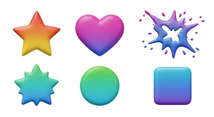 Colorful 3 d shapes collection
