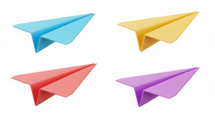 Colorful paper airplanes