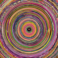 Vibrant concentric circles radiating outward from a central point, filled with a spectrum of bright colors
