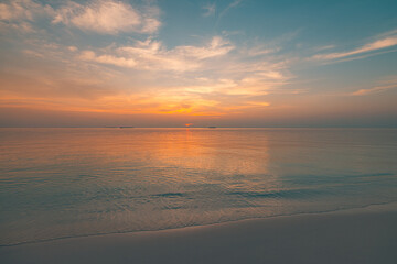 Beautiful relaxing closeup of sea sand and sky at beach sunset summer landscape background colorful nature tranquil inspiring scenic horizon calm peaceful travel tropical coastal scenery outdoor seasi