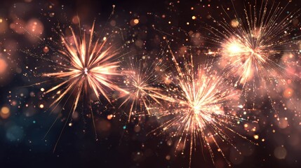 Fototapeta premium Spectacular Fireworks Display Illuminating the Night Sky, Creating a Festive Atmosphere for Celebrations and Special Occasions