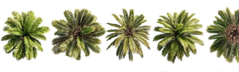 Naklejka premium Overhead view of multiple palm trees