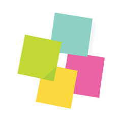 Fototapeta premium Colorful sticky notes arranged in a cross shape