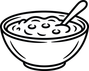 Cranberry Sauce Bowl Line Art – Simple Vector Illustration