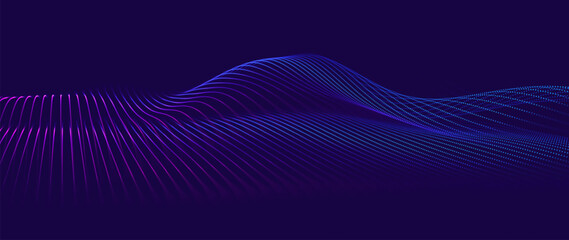 Abstract Background Waves of Dots and Weave Lines. Digital Network Connection Structure Technology Business Concept. Tech Science Presentation Backdrop Vector Illustration.