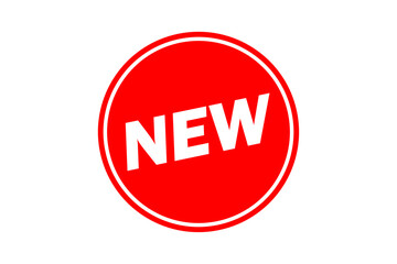 NEW - NEW text written on Red Rubber Stamp 
