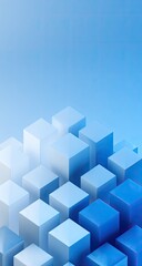 Obraz premium Blue Cubes Abstract Background, Modern Design