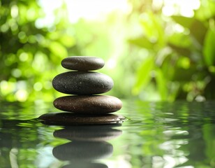 Obraz premium zen stones and flower