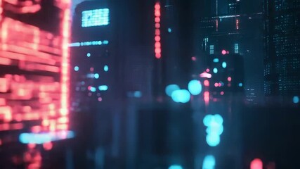 Futuristic server room processing data in digital cityscape - Powered by Adobe